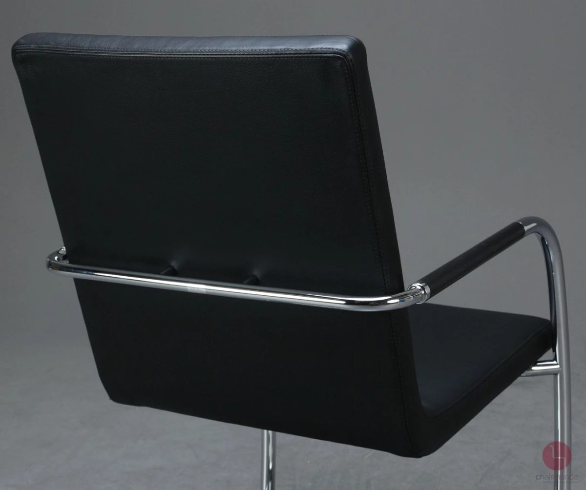 Thonet S61 Leder Freischwinger Konferenzstuhl Schwarz gebraucht