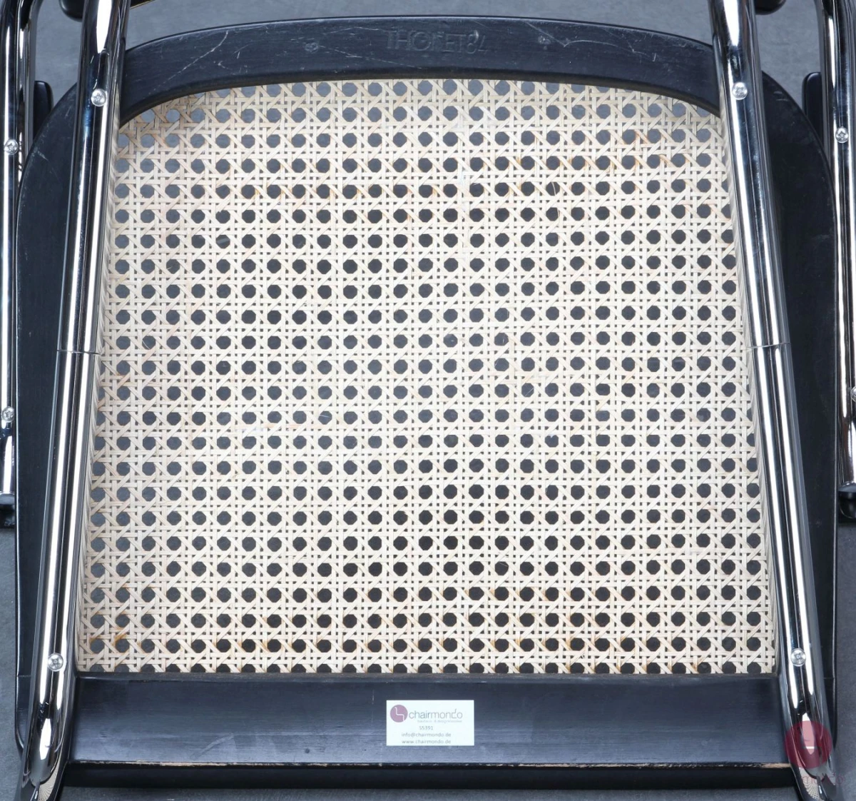 Thonet S64 Freischwinger in Schwarz mit Patina Geflecht - gebraucht