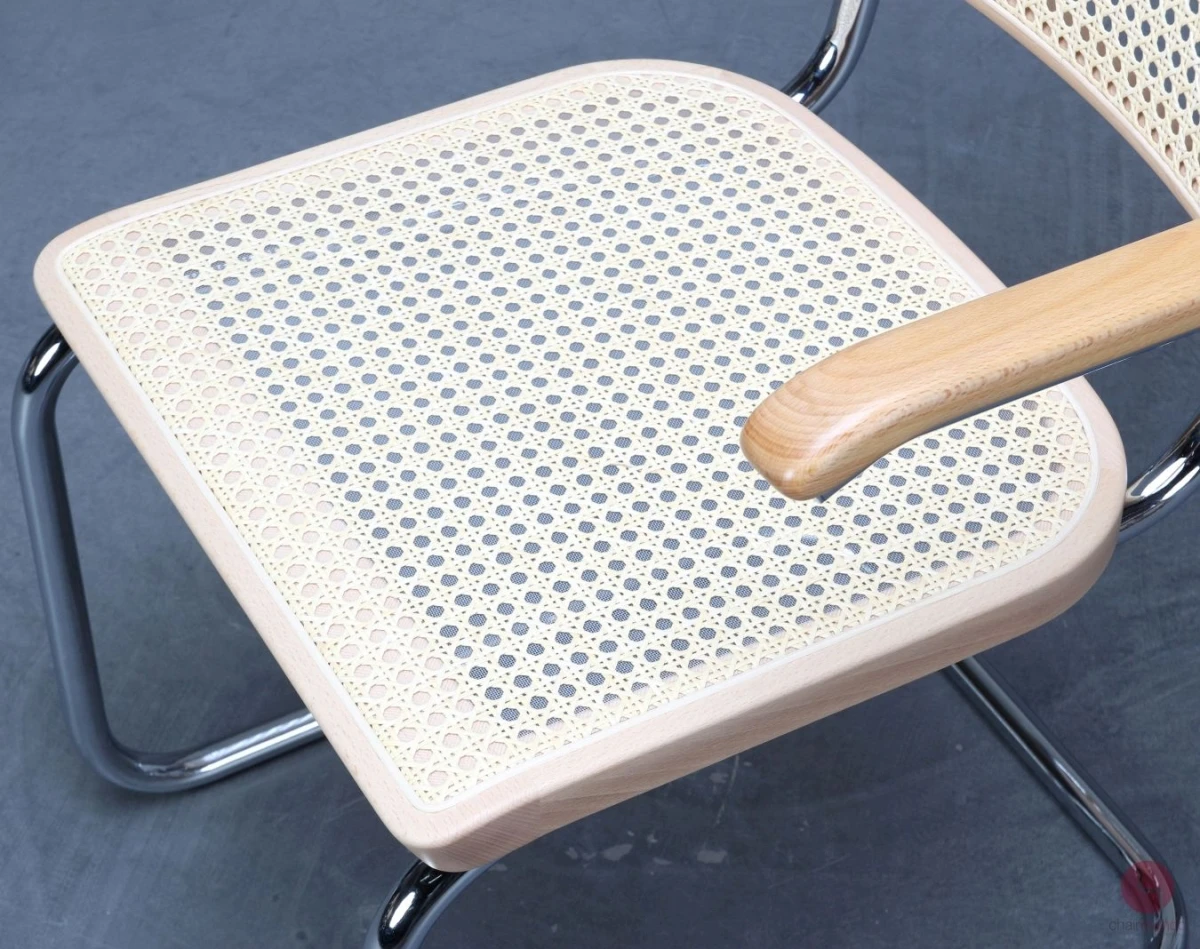 Thonet S64 V Freischwinger in Buche mit Geflecht + Stützgewebe gebraucht