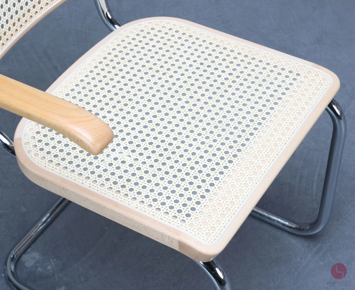Thonet S64 V Freischwinger in Buche mit Geflecht + Stützgewebe gebraucht