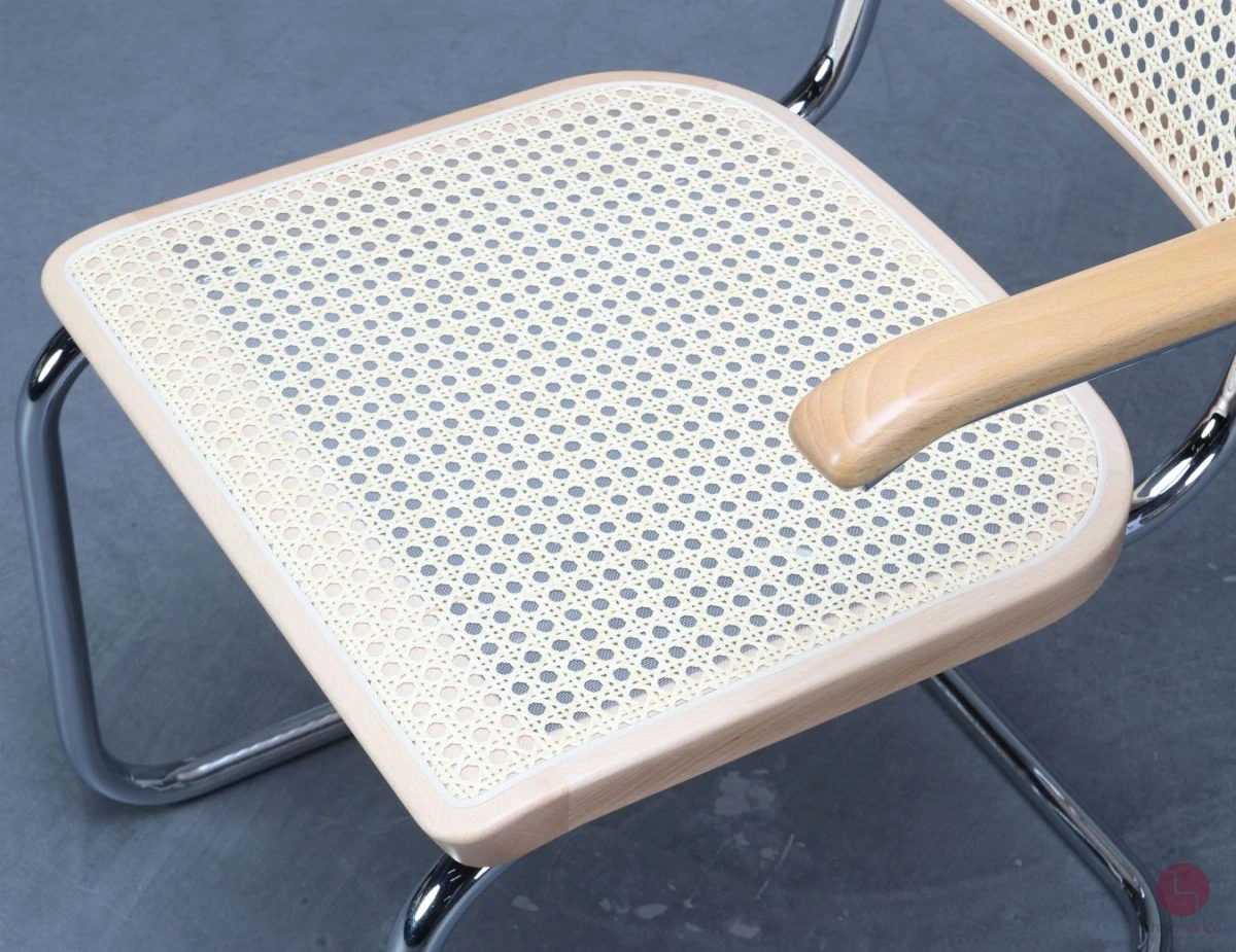 Thonet S64 V Freischwinger in Buche mit Geflecht + Stützgewebe gebraucht