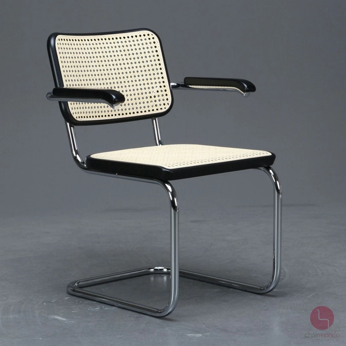 Thonet S64 V Freischwinger Schwarz mit Geflecht + Stützgewebe gebraucht