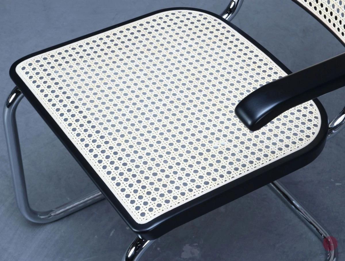 Thonet S64 V Freischwinger Schwarz mit Geflecht + Stützgewebe gebraucht