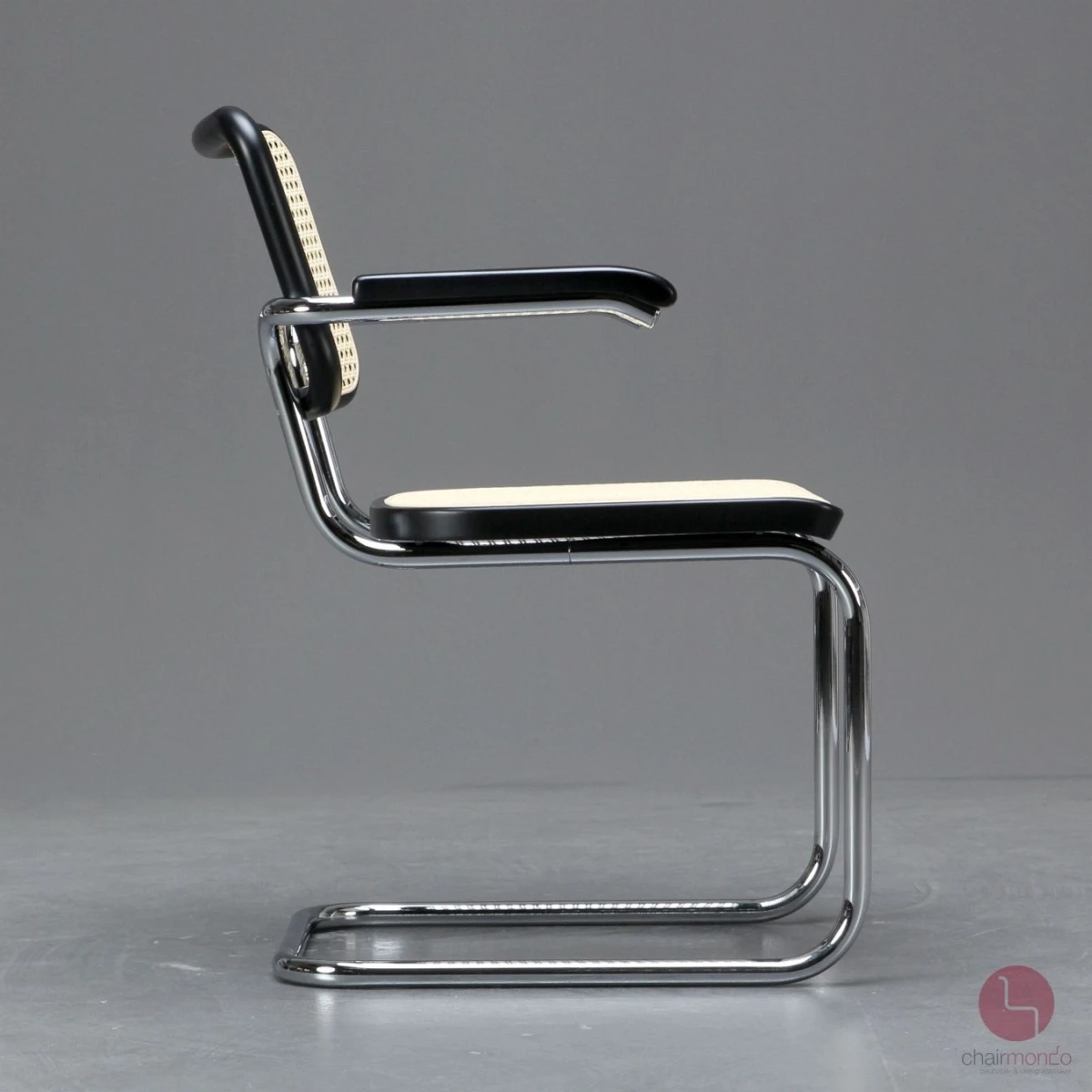 Thonet S64 V Freischwinger Schwarz mit Geflecht + Stützgewebe gebraucht