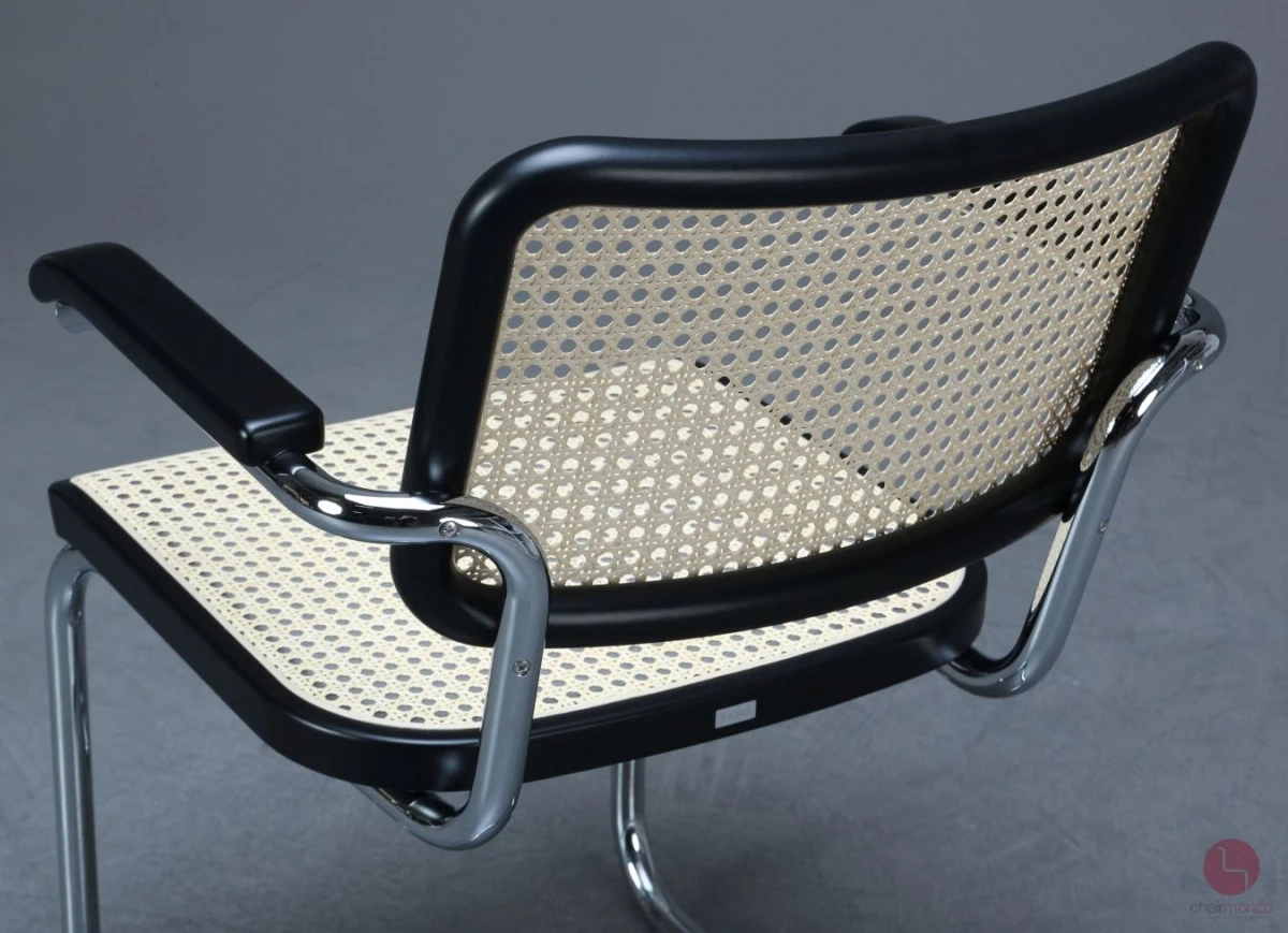 Thonet S64 V Freischwinger Schwarz mit Geflecht + Stützgewebe gebraucht