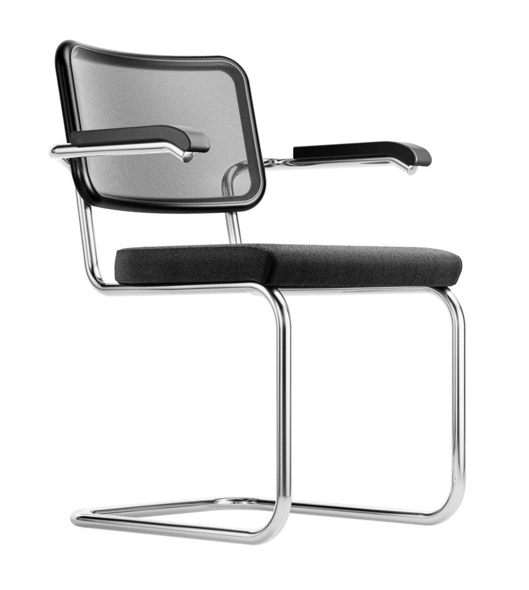Thonet S64 SPVN Freischwinger mit Netzgeflecht und Sitzolster NEU