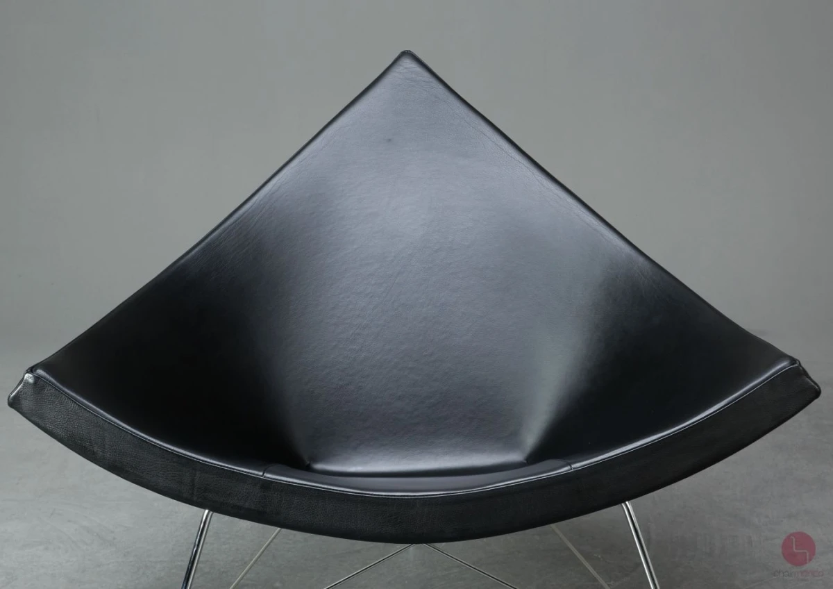 Vitra Coconut Chair Lounge Sessel Leder Schwarz Schale Weiß gebraucht
