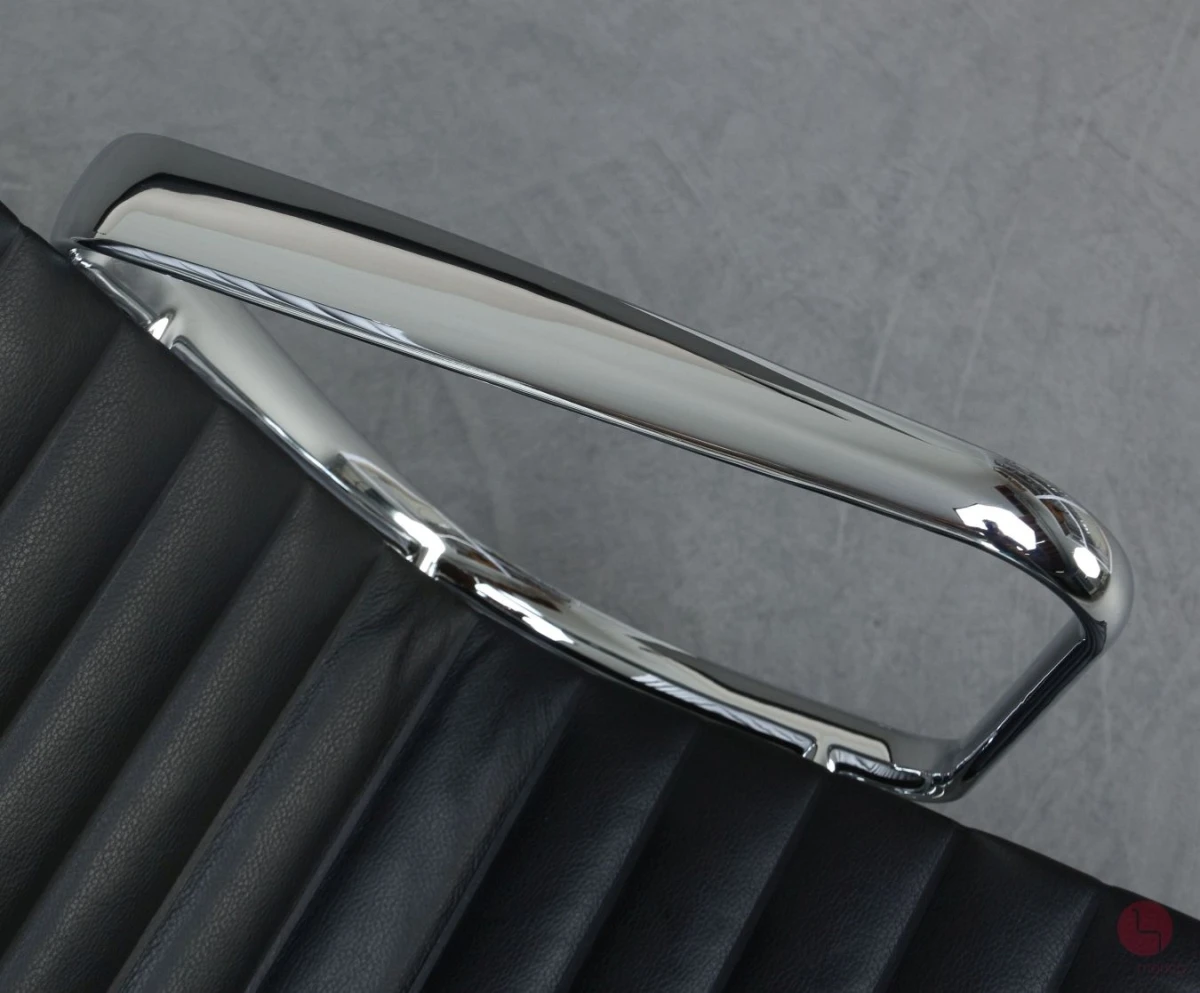 Vitra EA 116 Aluminium Chair Sessel Leder Schwarz gebraucht