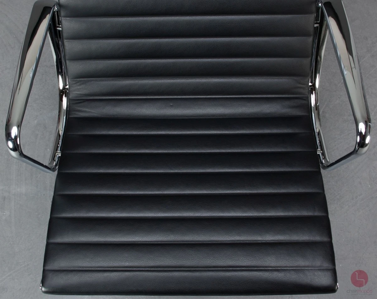 Vitra EA 116 Aluminium Chair Sessel Leder Schwarz gebraucht