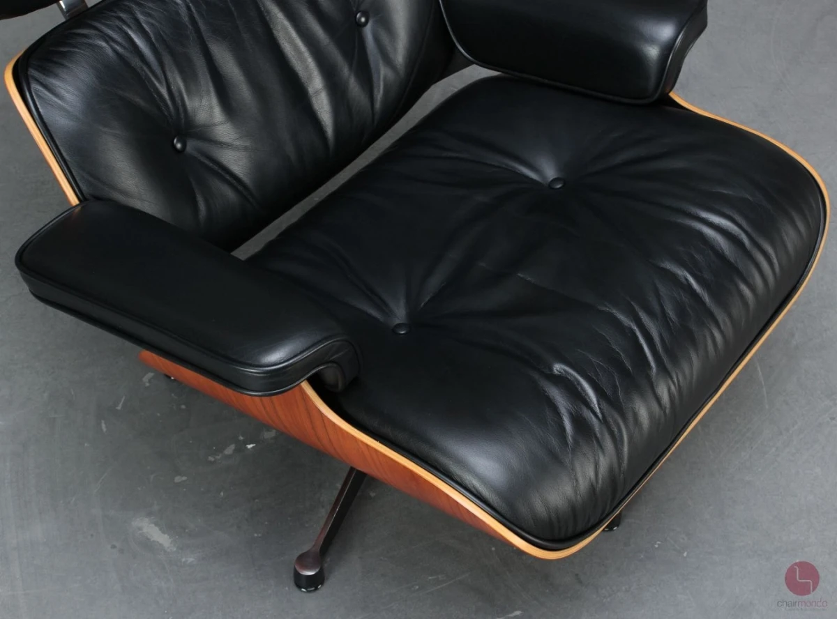 Vitra Eames Lounge Chair XL Palisander mit schwarzem Leder gebraucht