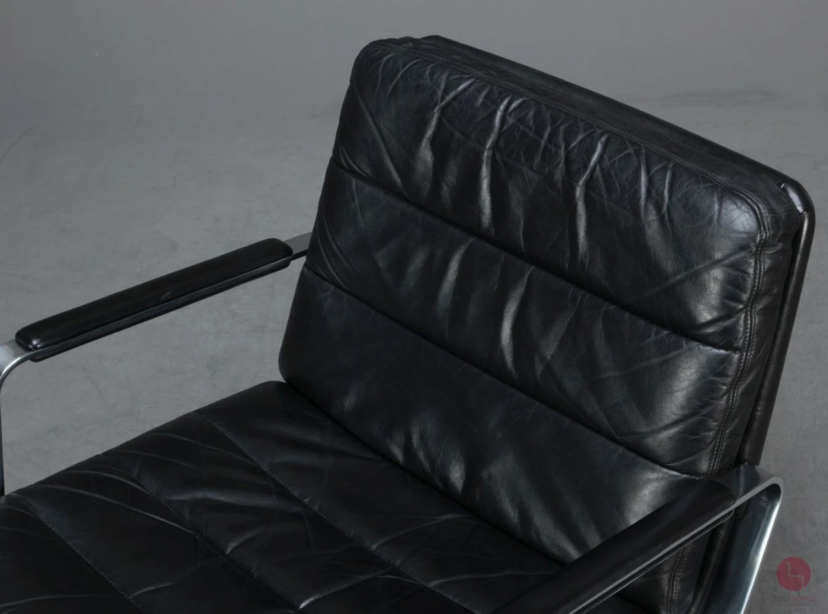 Walter Knoll Economy Leder Lounge Sitzgarnitur mit schwarzem Leder - gebraucht