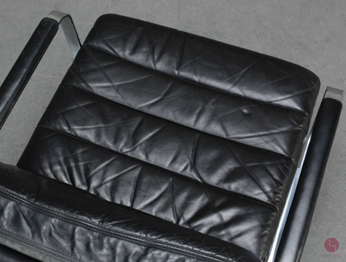 Walter Knoll Economy Leder Lounge Sitzgarnitur mit schwarzem Leder - gebraucht