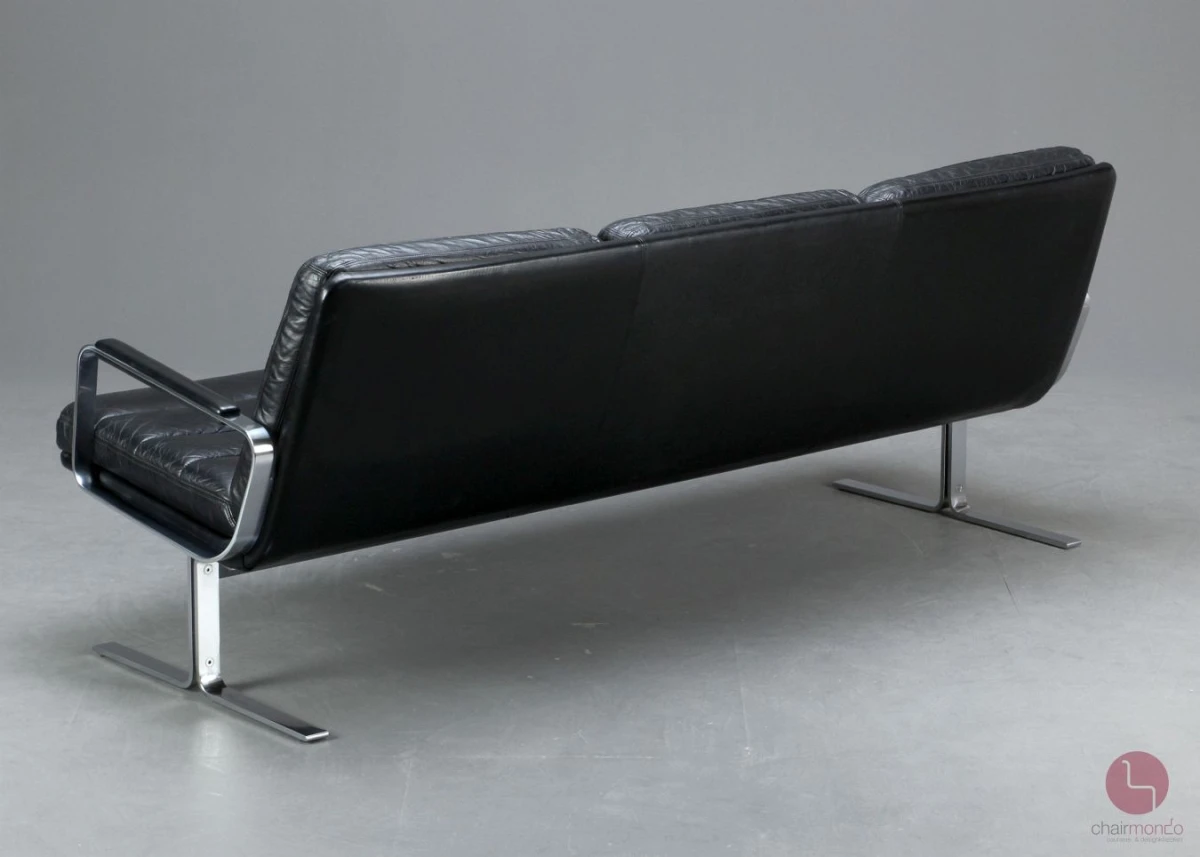 Walter Knoll Economy Leder Lounge Sitzgarnitur mit schwarzem Leder - gebraucht