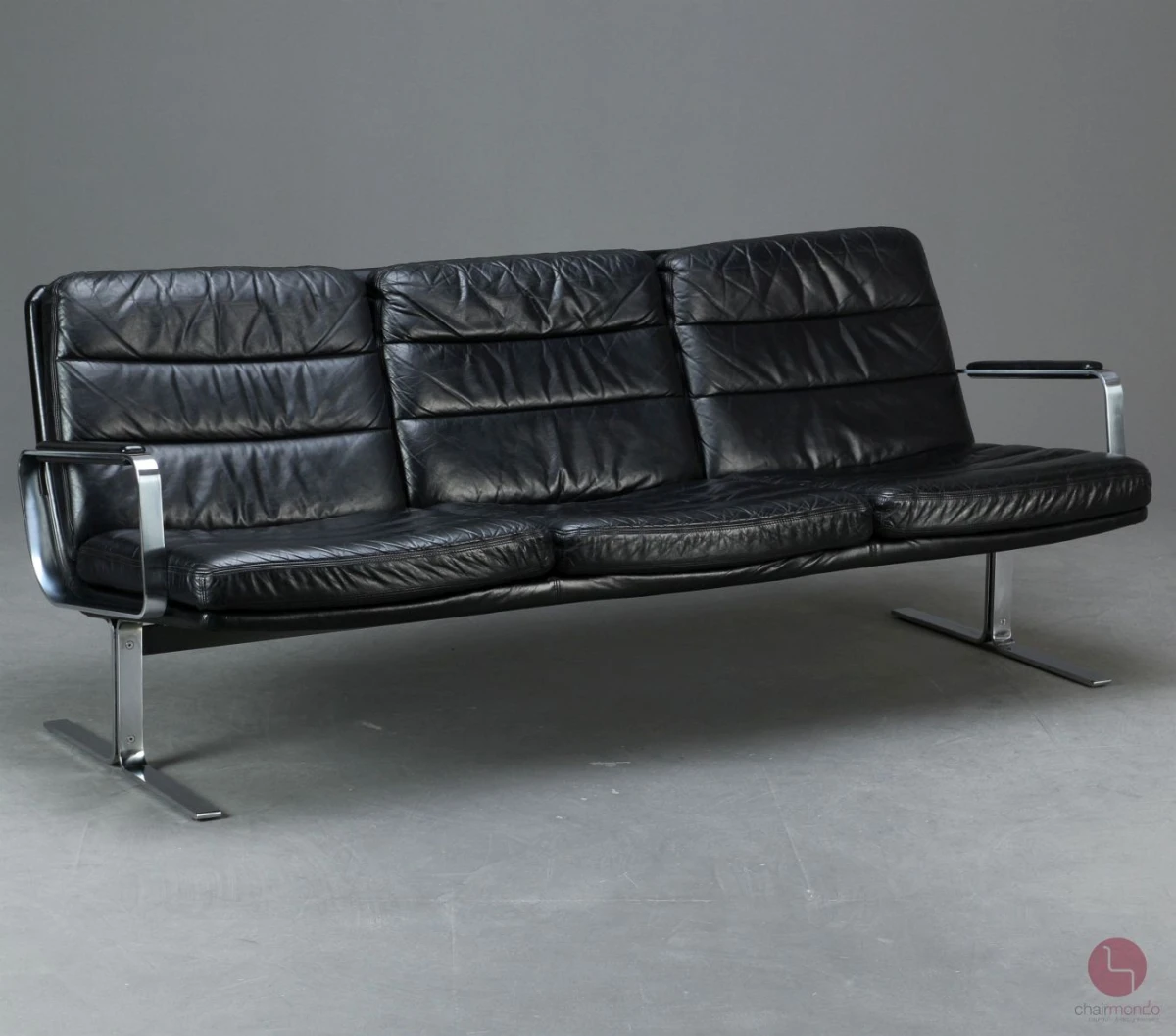 Walter Knoll Economy Leder Lounge Sitzgarnitur mit schwarzem Leder - gebraucht