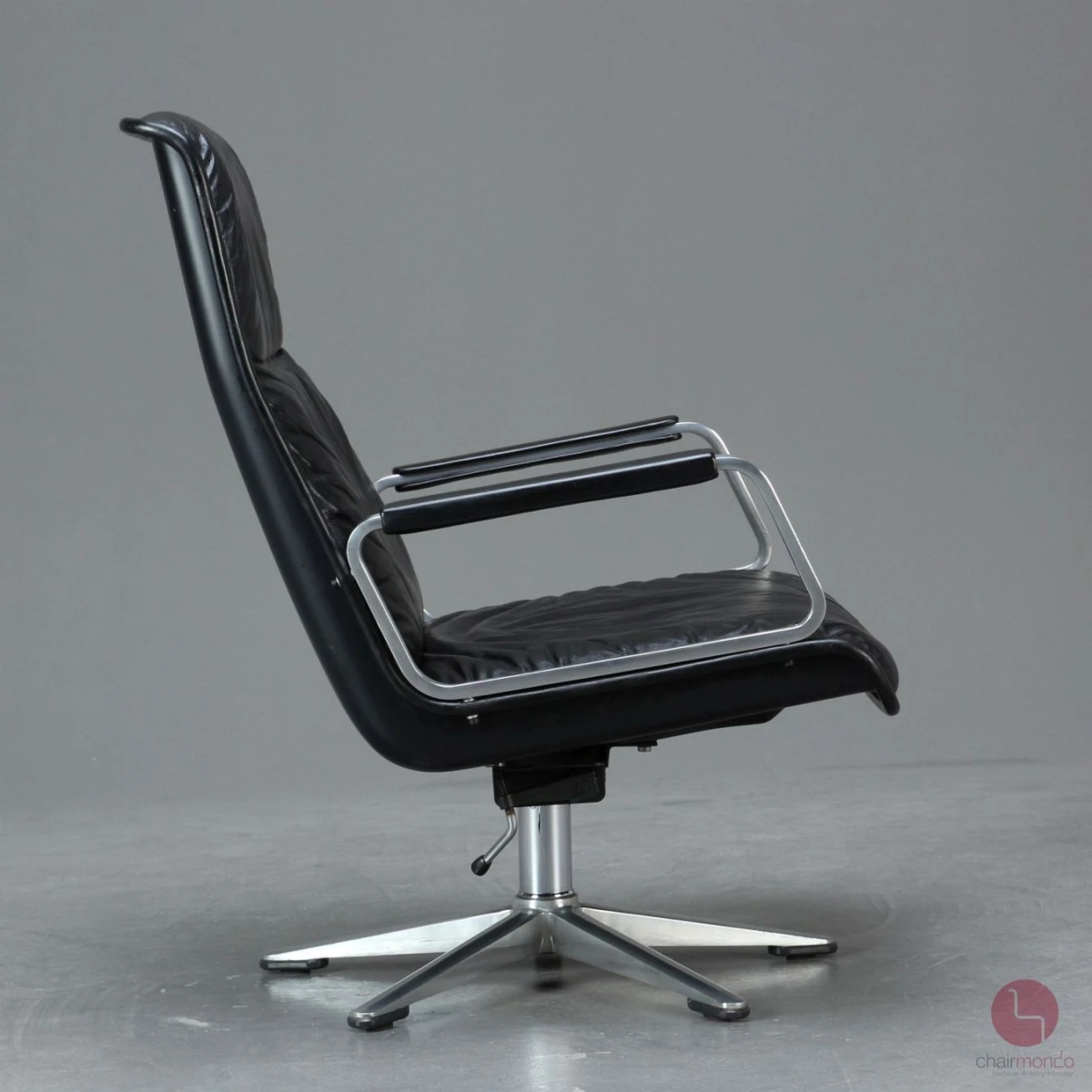 Wilkhahn Delta 2000 Lounge Sessel Leder Schwarz 1970er Vintage - gebraucht
