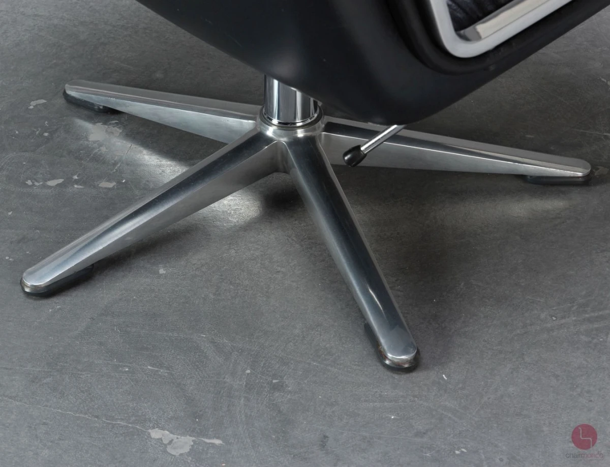 Wilkhahn Delta 2000 Lounge Sessel Leder Schwarz 1970er Vintage - gebraucht