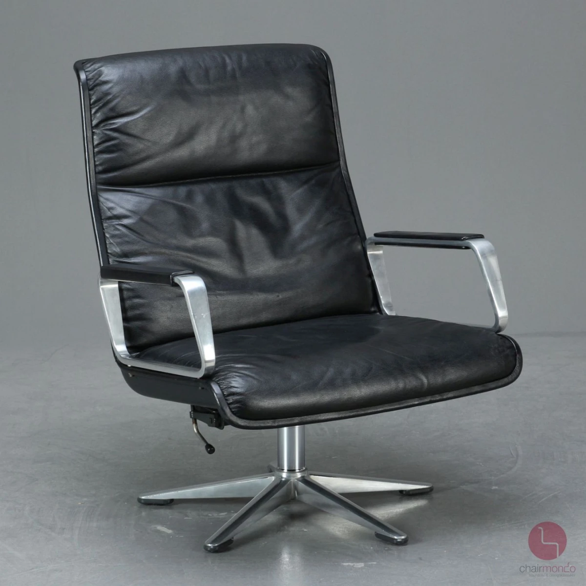 Wilkhahn Delta 2000 Lounge Sessel Leder Schwarz 1970er Vintage - gebraucht