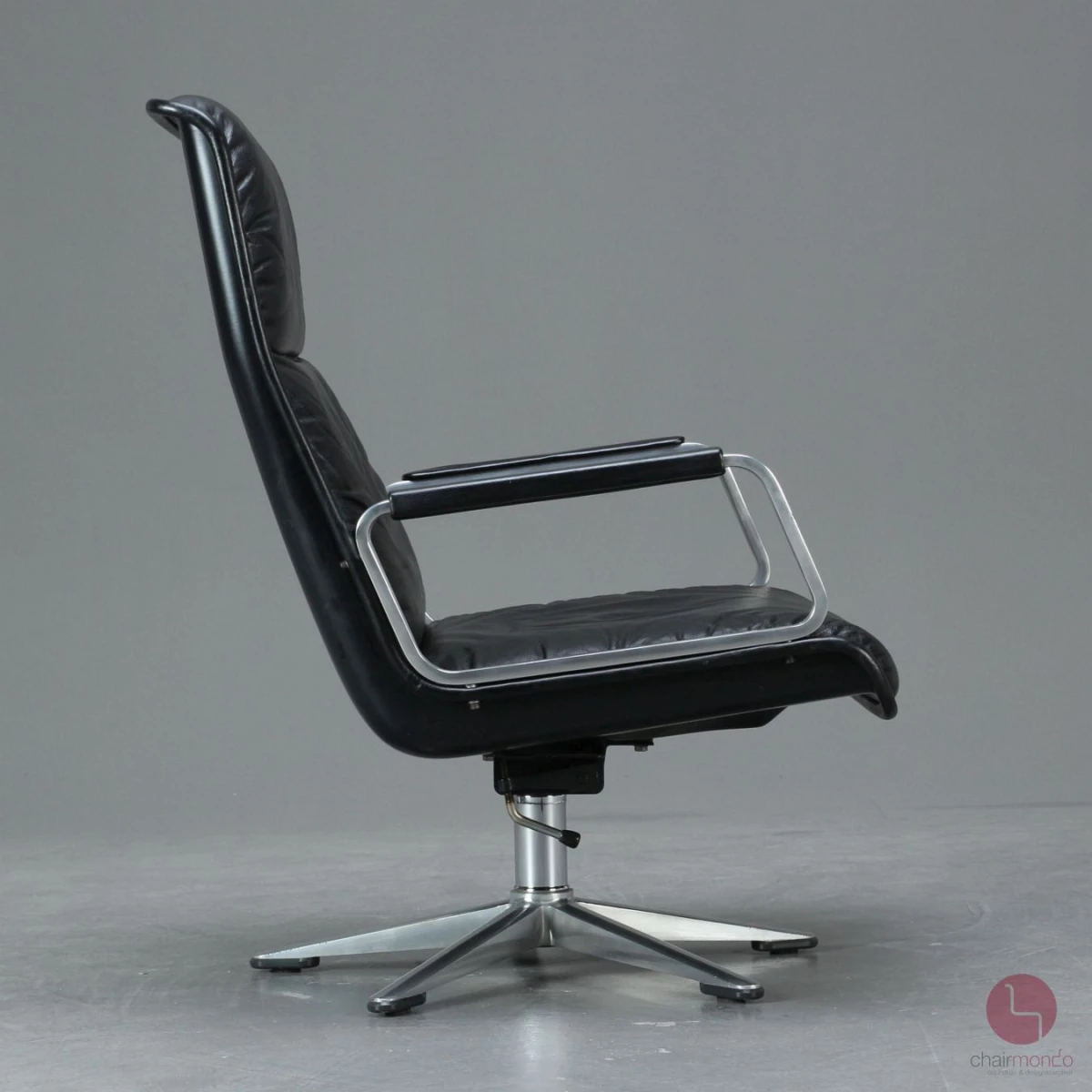 Wilkhahn Delta 2000 Lounge Sessel Leder Schwarz 1970er Vintage - gebraucht
